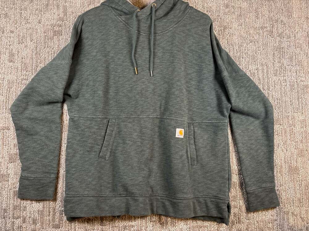 Carhartt Women's Relaxed Fit Green Heather Newberry Hoodie Sweatshirt 240